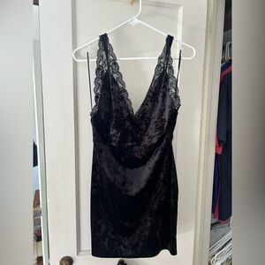 Free People Black Lace Mini Dress